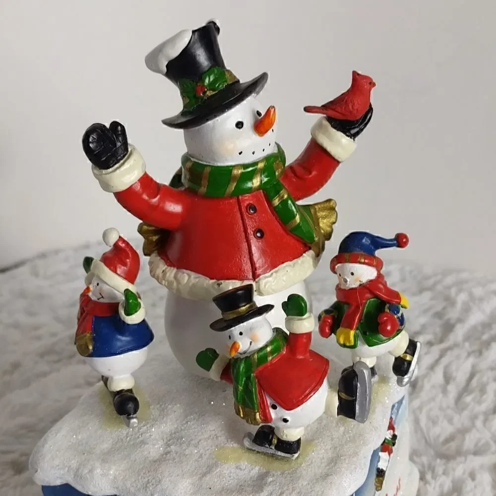 Musical Snowman Family Spinning Figurine